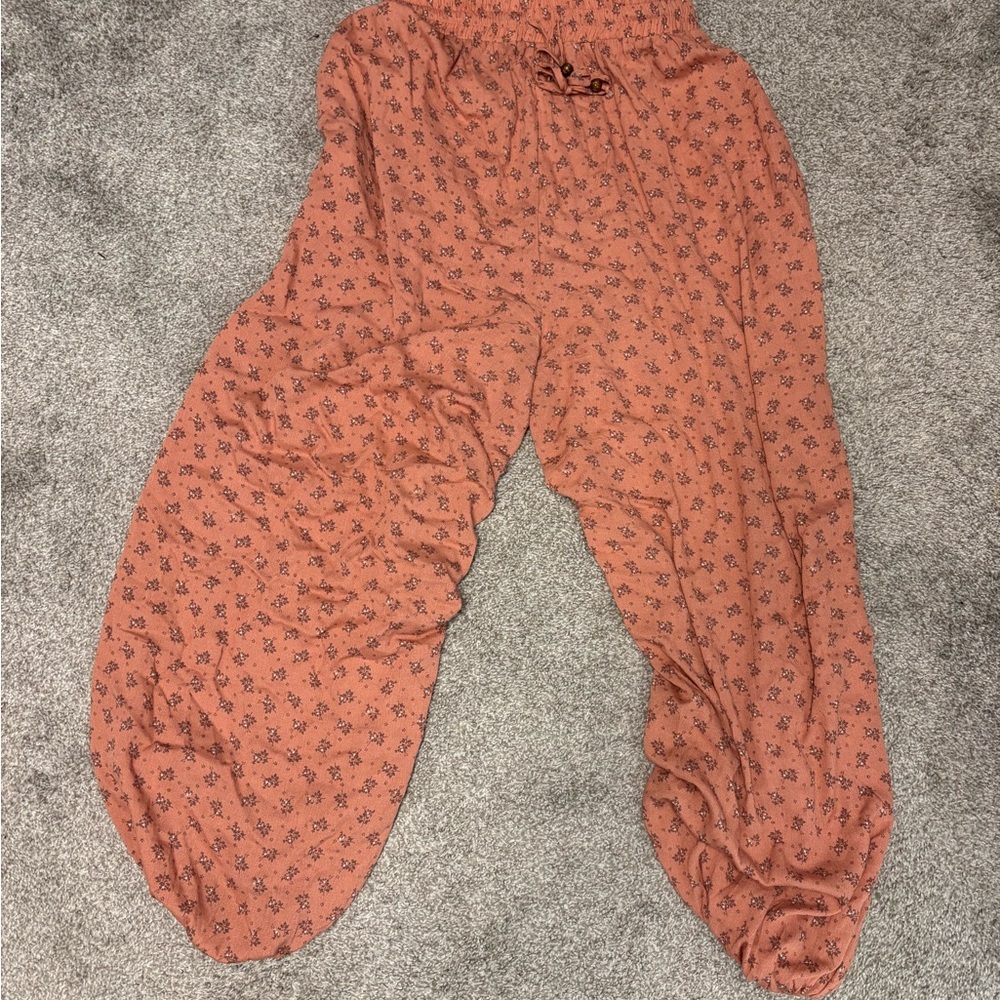 Three Bird Nest Rust Floral Pants
